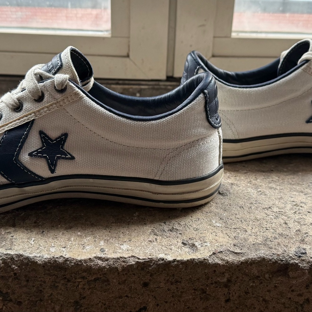 Converse x John Varvatos Low-Top Sneakers in Cream with Navy - Picture 3 of 8